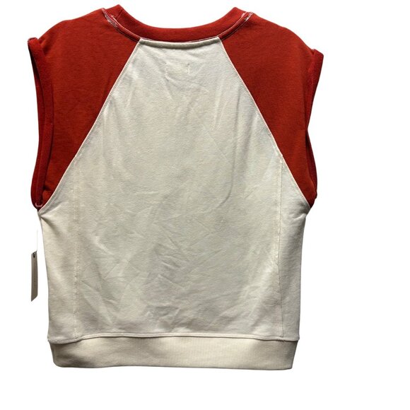 Pilcro Anthropologie Muscle Sweatshirt Size S Cream Floral Graphic - Picture 7 of 10